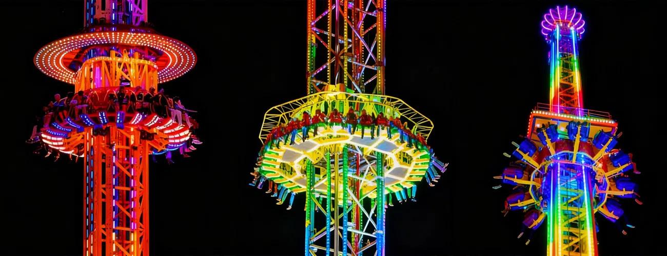 Аттракцион свободное падение: Индивидуальное освещение