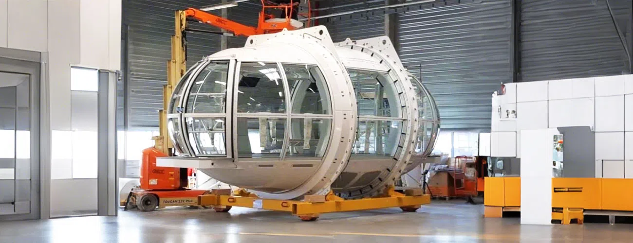 Производство колеса обозрения на заводе