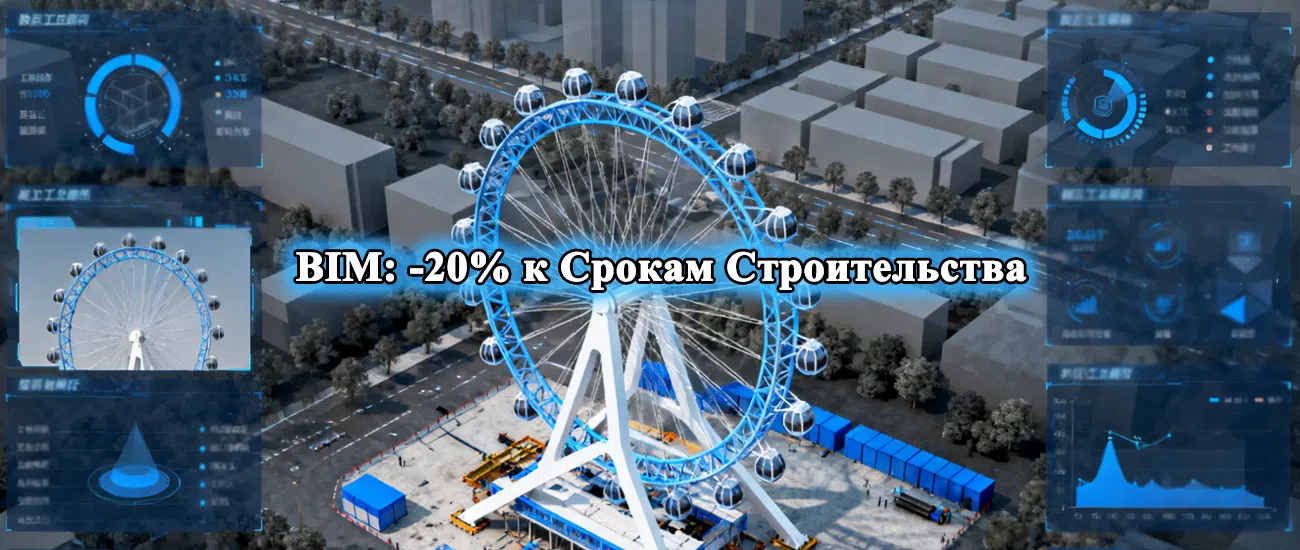 С использованием технологии BIM срок реализации проекта сокращается примерно на 20%