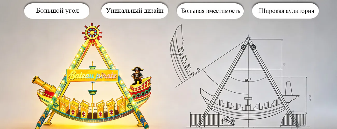 Современный аттракцион корабль