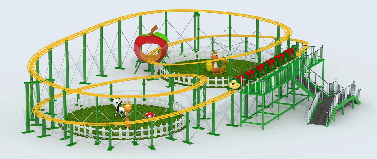 3D-моделирование и динамика траектории аттракциона Гусеница